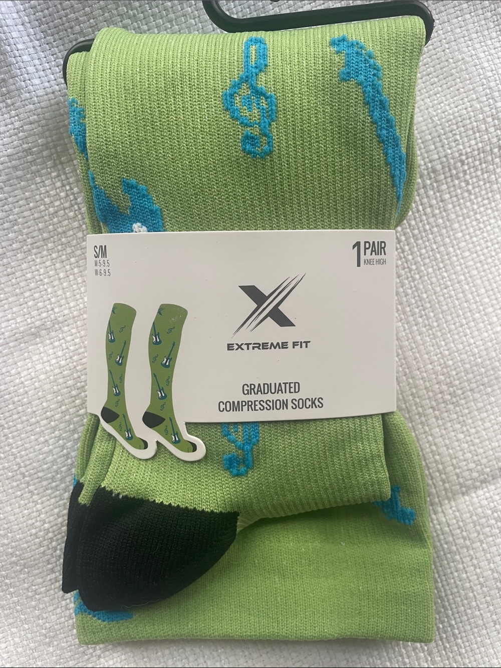 Guitars knee-high Compression socks 15-20mmHg unisex size S/M new in wrapper